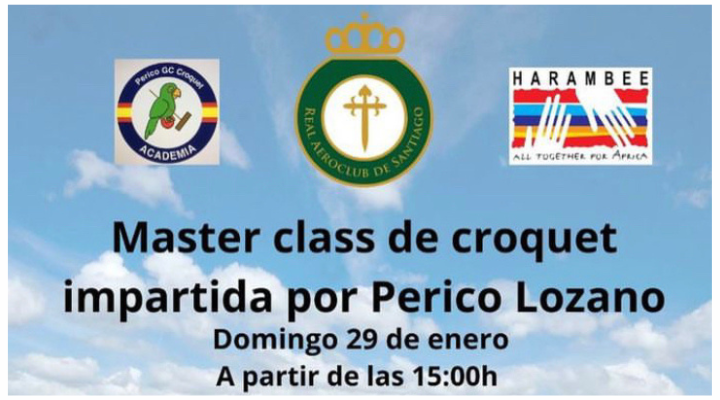 Master class de croquet de alto nivel en el "Aero Club" de Santiago a favor de Harambee ONGD Uno de los mejores jugadores de croquet españoles, el sevillano Perico Lozano